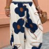 Plus Size Floral-Print Elastic-Waist Pants