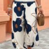Plus Size Floral-Print Elastic-Waist Pants