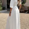 One-Shoulder Asymmetrical Full-Length Dress