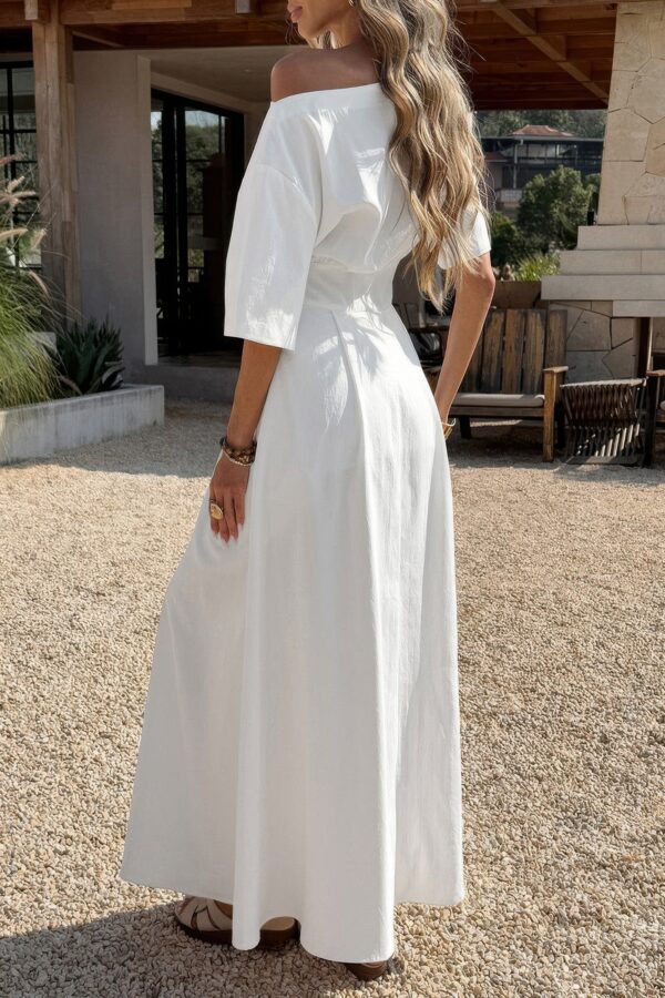 One-Shoulder Asymmetrical Full-Length Dress