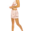 Satin PJ Short Set - Rose Satin Lounge Set