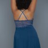 Plus-Size Mini Babydoll with Eyelet Lace Back - Deep Royal