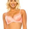 Floral Lace Bra with Underwire - Peach Cream