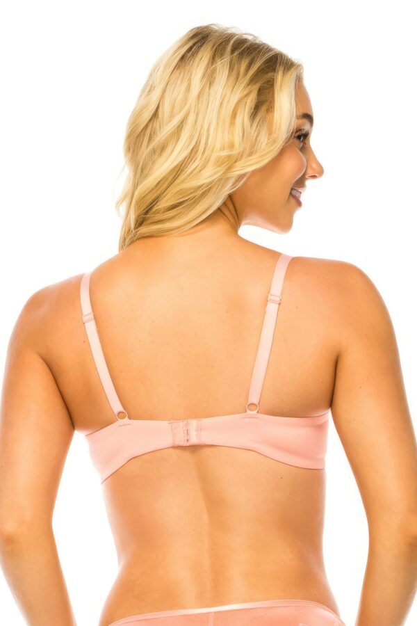 Floral Lace Bra with Underwire - Peach Cream