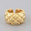 Diamond Quilt Wrap Ring - Gold Quilted Band