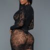 Obsession Lace Bodysuit - Scalloped V-Neck Mini