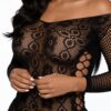 Late Last Night Lace Night Dress - Off-Shoulder Cutouts