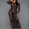 Late Last Night Lace Night Dress - Off-Shoulder Cutouts