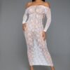 Late Last Night Lace Night Dress - Off-Shoulder Cutouts