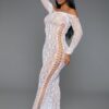 Late Last Night Lace Night Dress - Off-Shoulder Cutouts