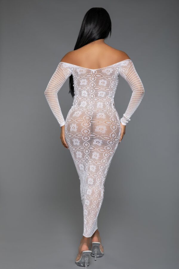Late Last Night Lace Night Dress - Off-Shoulder Cutouts
