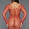 Fishnet Bodycon Minidress - V-Neck