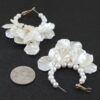 Pearl Petal Beaded Hoop Earrings - Gold-Tone