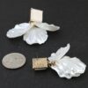 Pearl Petal Drop Earrings with Cream Square Studs