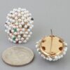 Bejeweled Dome Stud Earrings with Pearls & Multicolor Crystals
