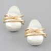 Modern Cross Stone Earrings - Gold-Tone Wrap