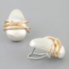 Modern Cross Stone Earrings - Gold-Tone Wrap