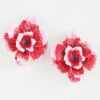 Twin Rose Earrings - Layered Red-Pink Gloss