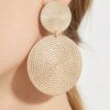 Polished Two-Tier Engraved Disc Drop Earrings