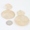 Polished Two-Tier Engraved Disc Drop Earrings