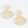 Polished Two-Tier Engraved Disc Drop Earrings