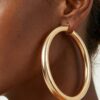 Oversized Hoop Earrings - Thick Polished Hoops