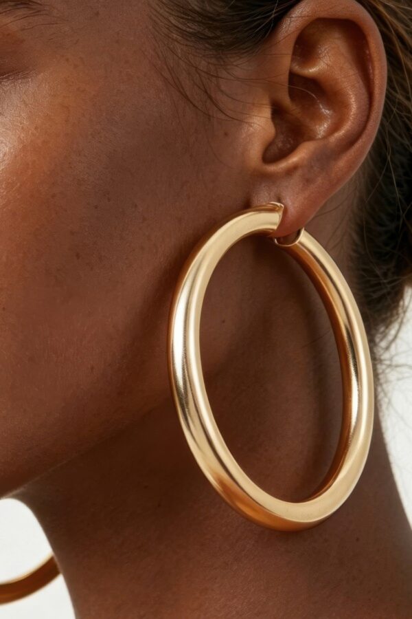 Oversized Hoop Earrings - Thick Polished Hoops