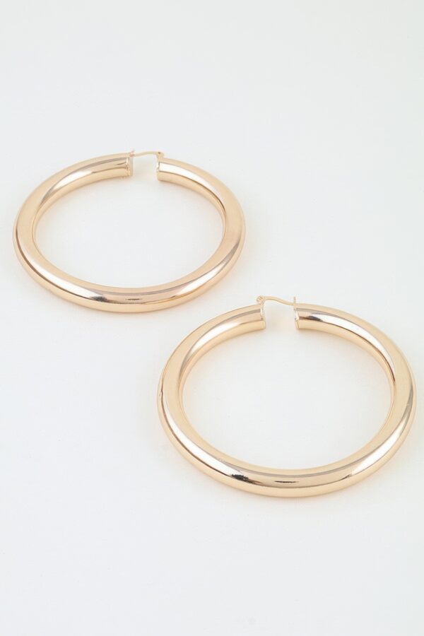 Oversized Hoop Earrings - Thick Polished Hoops