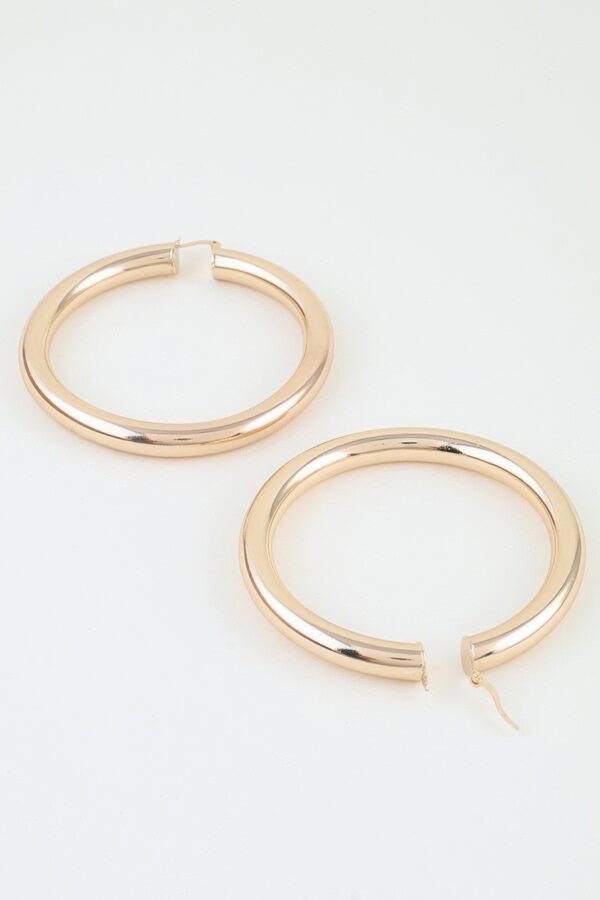 Oversized Hoop Earrings - Thick Polished Hoops