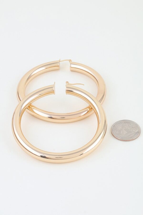 Oversized Hoop Earrings - Thick Polished Hoops