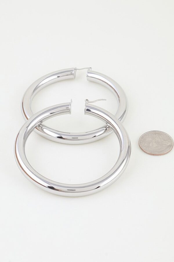 Oversized Hoop Earrings - Thick Polished Hoops