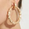 Bamboo-Textured Polished Hoop Earrings
