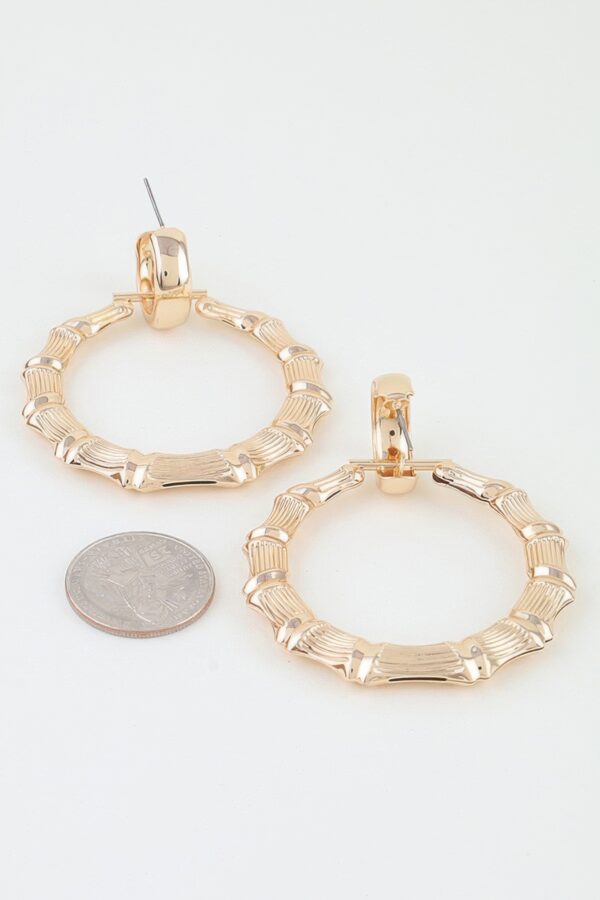 Bamboo-Textured Polished Hoop Earrings