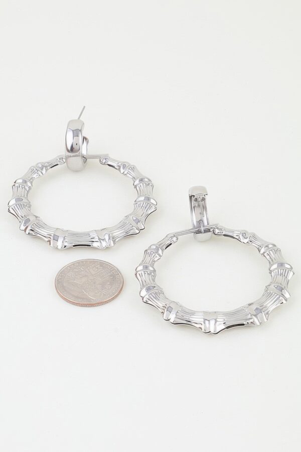 Bamboo-Textured Polished Hoop Earrings