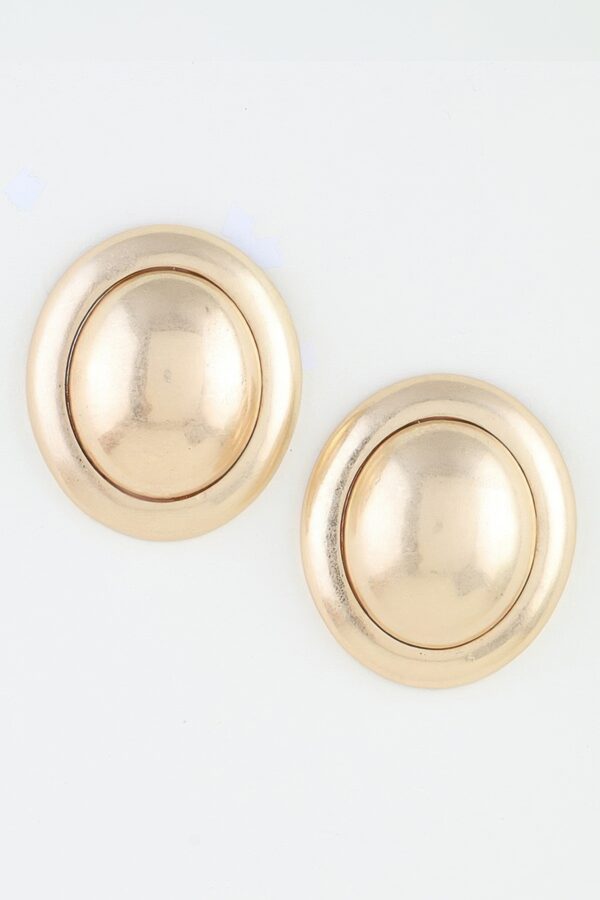 Double-Layer Matte & Polished Dome Stud Earrings