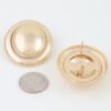 Double-Layer Matte & Polished Dome Stud Earrings