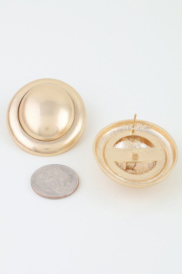 Double-Layer Matte & Polished Dome Stud Earrings