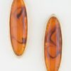 Ripple Oval Stone Earrings with Matte Metal Frame