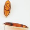 Ripple Oval Stone Earrings with Matte Metal Frame