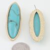 Ripple Oval Stone Earrings with Matte Metal Frame