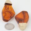 Ripple Geometric Stone Earrings with Matte Metal Top