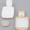 Two-Tier Rectangular Drop Earrings with Marbled Plates