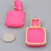 Two-Tier Rectangular Drop Earrings with Marbled Plates
