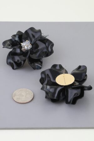Blooming Flower Stud Earrings - Layered Petal Gloss
