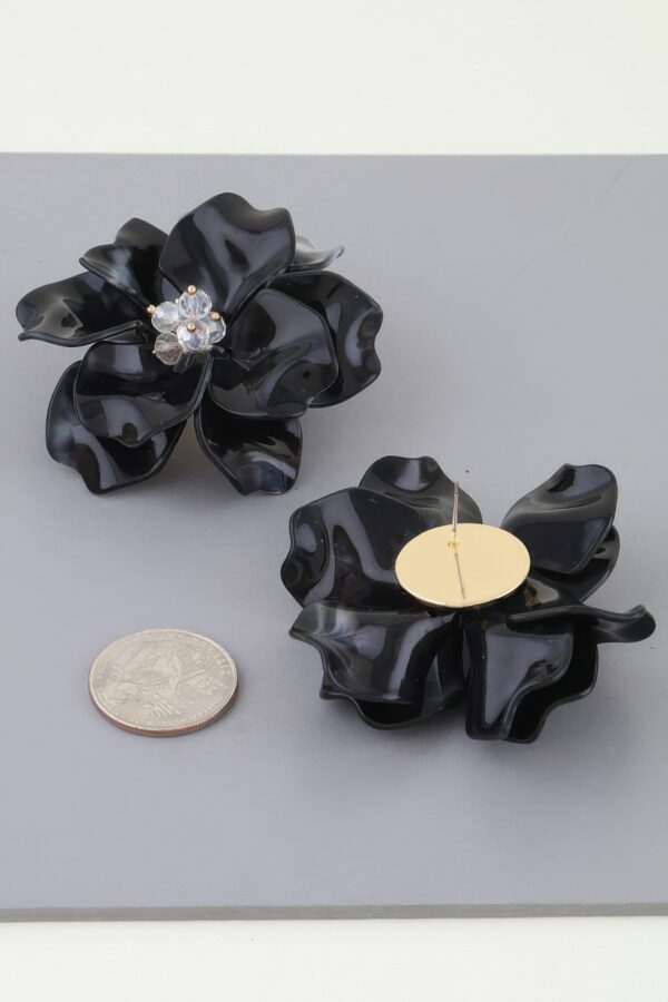 Blooming Flower Stud Earrings - Layered Petal Gloss