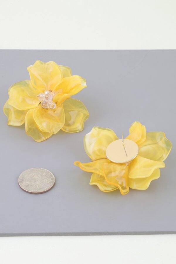 Blooming Flower Stud Earrings - Layered Petal Gloss