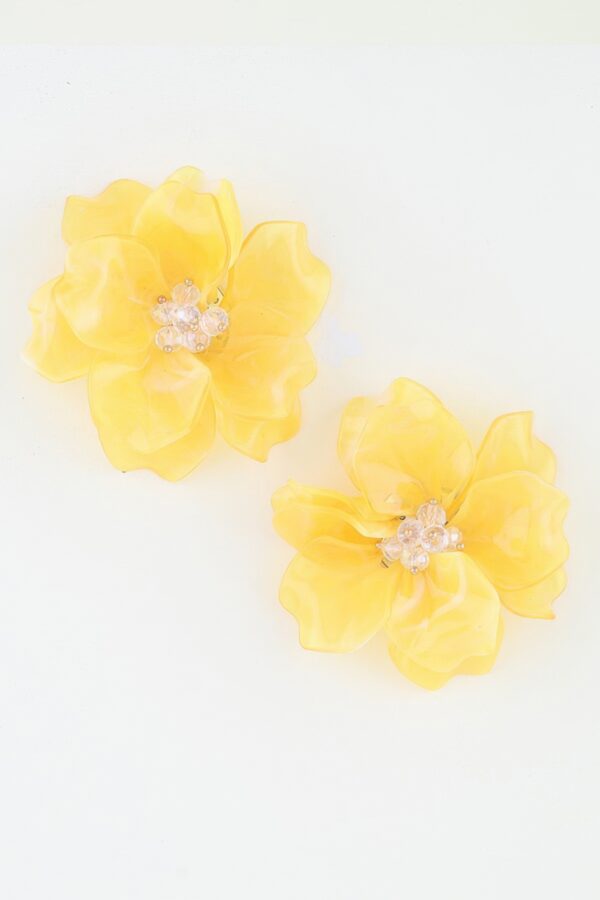 Blooming Flower Stud Earrings - Layered Petal Gloss
