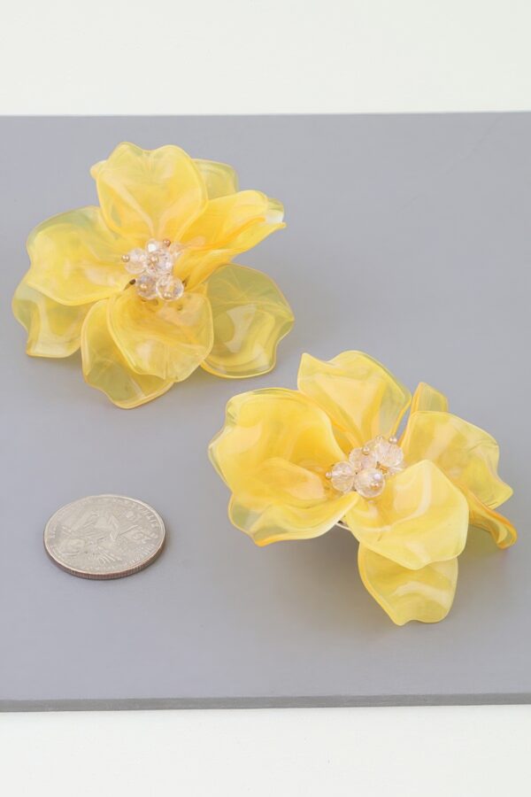 Blooming Flower Stud Earrings - Layered Petal Gloss