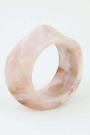 Asymmetrical Wide Resin Bangle - Curved Retro Silhouette