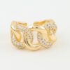 Bejeweled Curb Chain Ring - Polished Pave Links